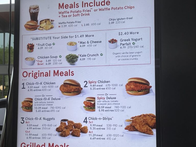 Chick Fil a Menu Prices With Prices