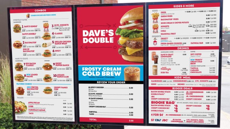 Menu of Wendys With Prices